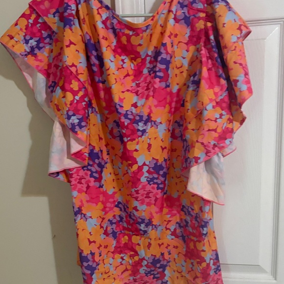 Source Unknown Vibrant Floral Blouse - Pink, Orange, and Purple - Picture 3 of 3